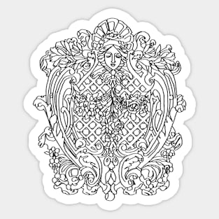 Ornament, hand drawn, Jugendstil, Art Deco Sticker